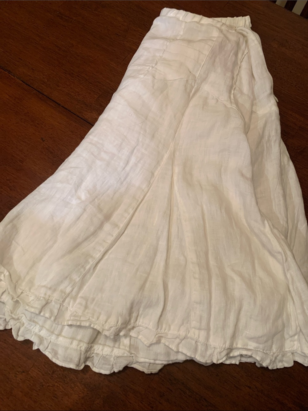 120%lino authentic Italian linen white skirt with lining,summer must have!